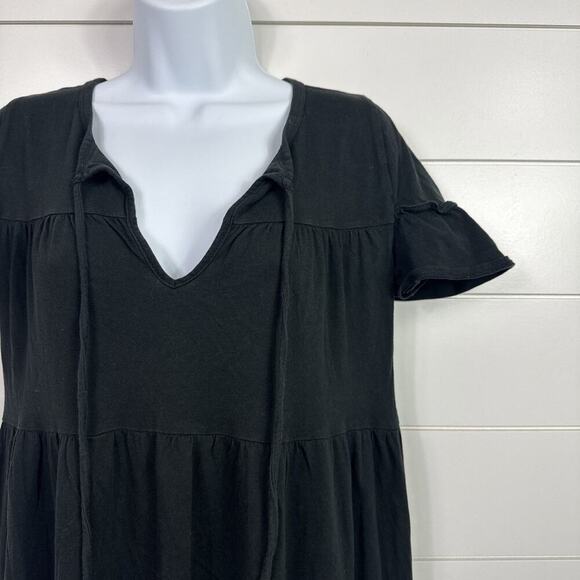 J. Crew Pullover Short Sleeved Knit Tee Shirt Dress Black sz XS - Picture 4 of 6